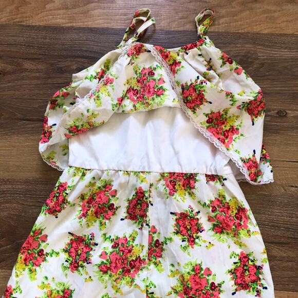 Poof Girl Girls’ Romper Floral Size 7-8 - Picture 2 of 7